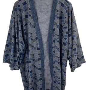 7. NWT Muses Lounge Mosaic Tile Print Open Cardigan Soft Womens Size XL